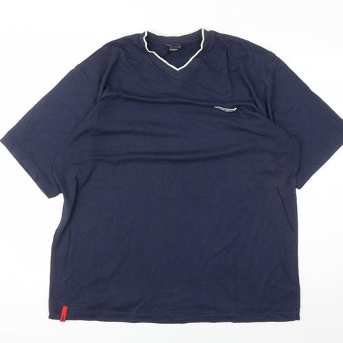 Umbro Men's Blue V-Neck T-Shirt, Size L - Jersey Casual