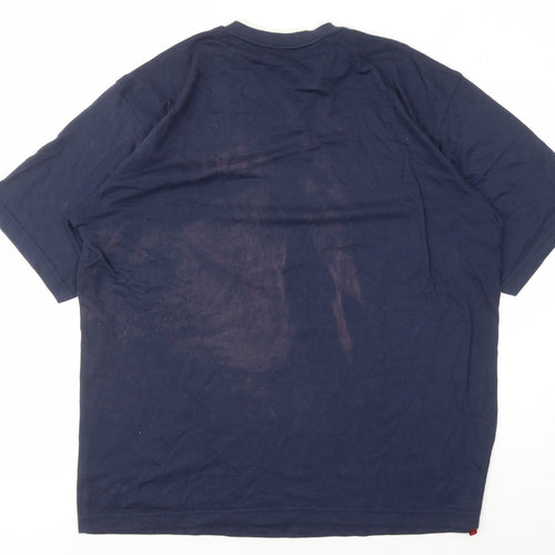Umbro Men's Blue V-Neck T-Shirt, Size L - Jersey Casual
