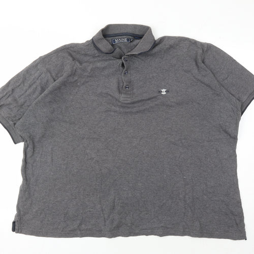 Maine New England Men's Grey Cotton Polo Shirt XL