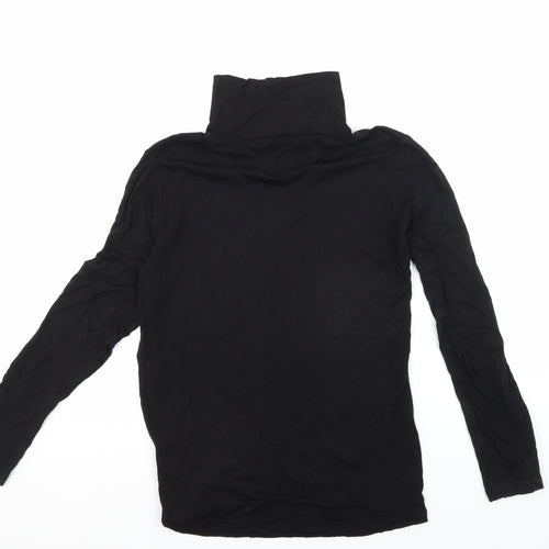 Patra Womens Black Roll Neck Blouse L Casual Stretch