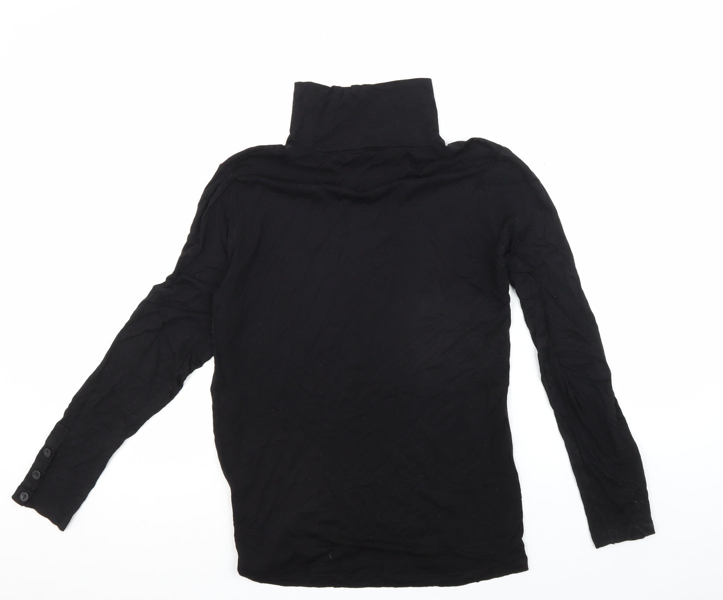Patra Womens Black Roll Neck Blouse L Casual Stretch