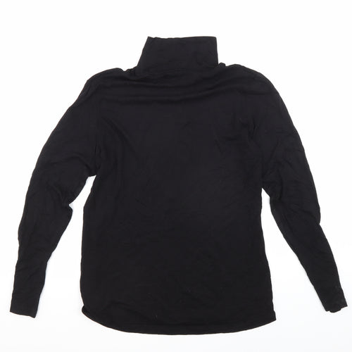 Patra Womens Black Roll Neck Blouse L Casual Stretch