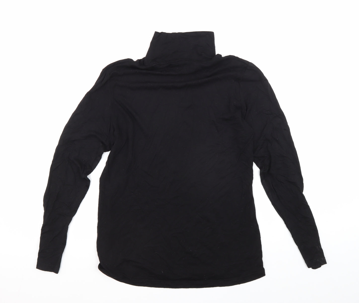 Patra Womens Black Roll Neck Blouse L Casual Stretch