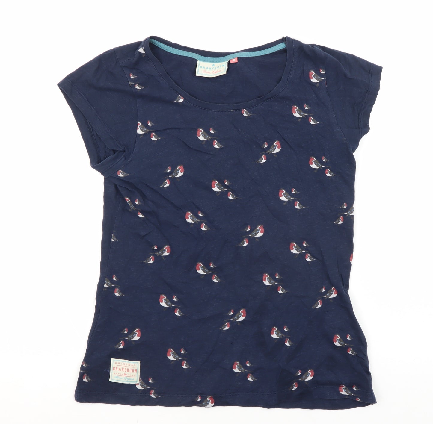 Brakeburn Women's Blue Bird Print Jersey T-Shirt