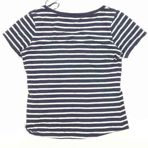 Kangol Women's Blue Striped Henley T-Shirt Size 10