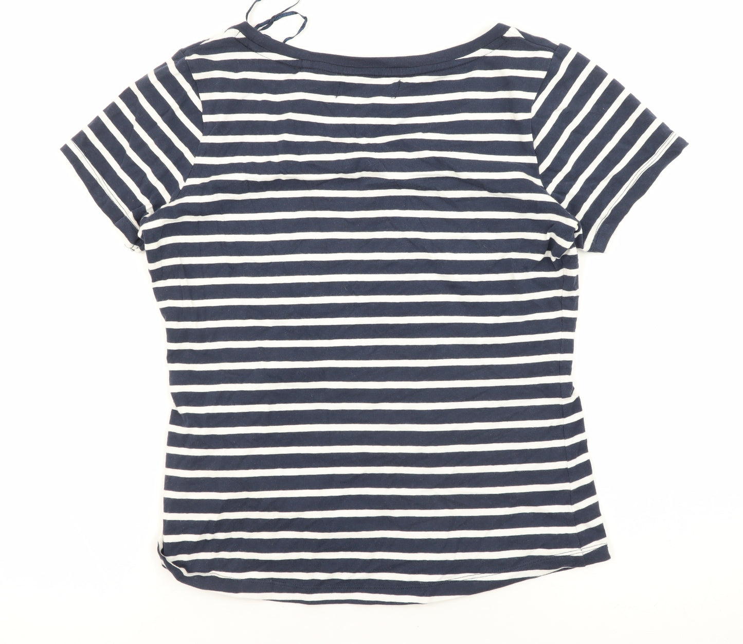 Kangol Women's Blue Striped Henley T-Shirt Size 10