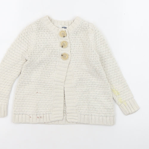Old Navy Ivory Knit Cardigan Unisex Baby 24 Months