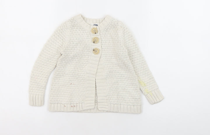 Old Navy Ivory Knit Cardigan Unisex Baby 24 Months