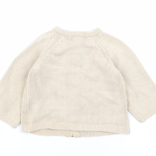 Gap Beige Unisex Cardigan 24 Months Knit Zip Casual