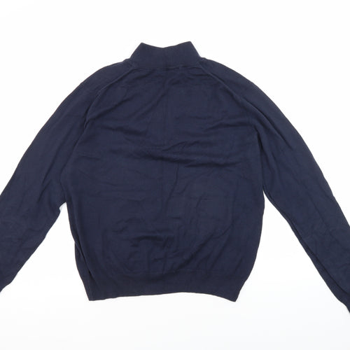 Jack Russell Men's 14 Blue Henley Sweatshirt 1/4 Zip