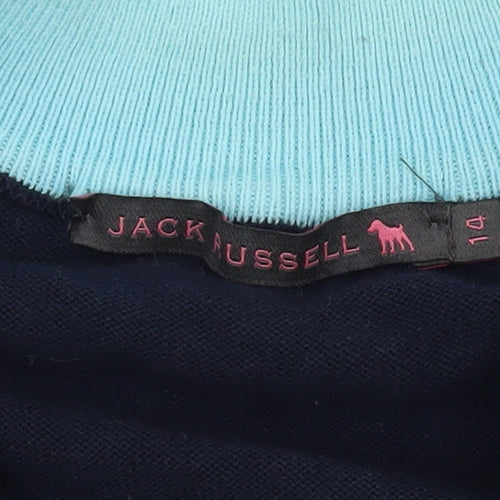 Jack Russell Men's 14 Blue Henley Sweatshirt 1/4 Zip