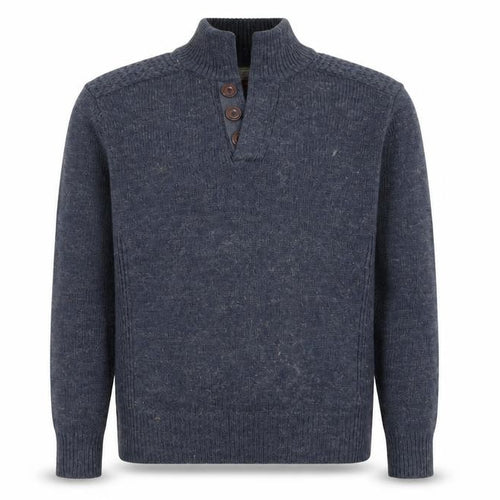 TwistedSoul Men's Blue Henley Jumper, M, Classic Style