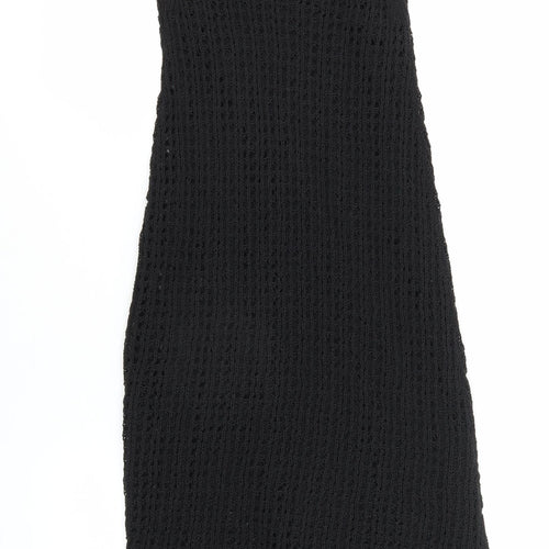 Zara Women Black Crochet Sleeveless Dress XS