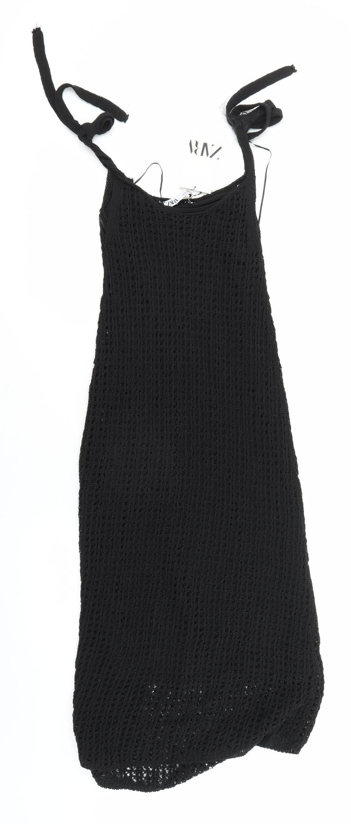 Zara Women Black Crochet Sleeveless Dress XS