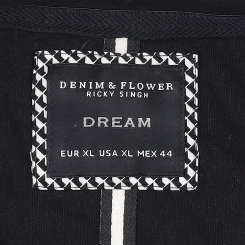 Denim & Flower Black T-Shirt, Unisex, Size 16, Love Wins