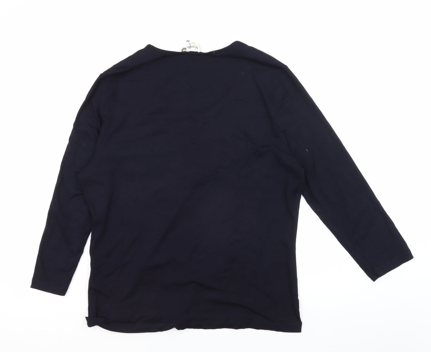 Viyella Women's Black L Basic 3/4 Sleeve T-Shirt, Casual