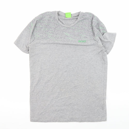Hugo Boss Men's Grey Cotton T-Shirt, Size S, Casual Wear