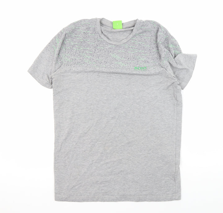 Hugo Boss Men's Grey Cotton T-Shirt, Size S, Casual Wear