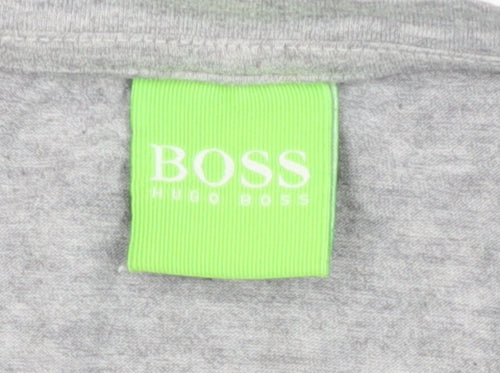 Hugo Boss Men's Grey Cotton T-Shirt, Size S, Casual Wear