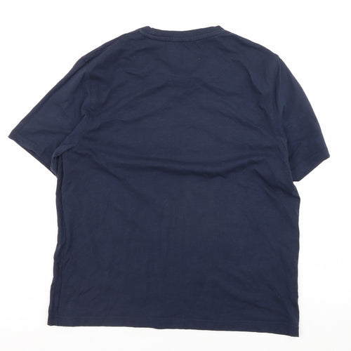 Folk Men's Blue Short Sleeve Cotton T-Shirt M