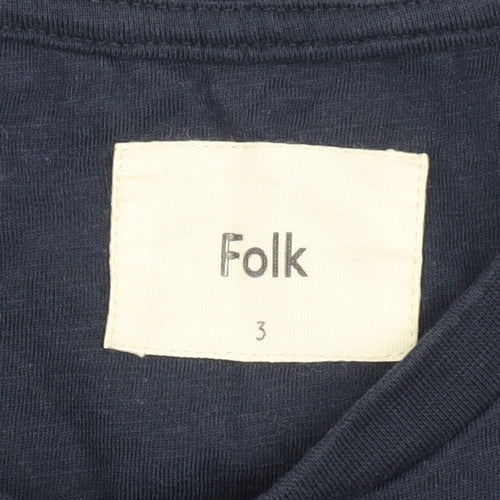 Folk Men's Blue Short Sleeve Cotton T-Shirt M