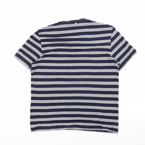 Lacoste Men's Blue Striped T-Shirt - M Regular Fit