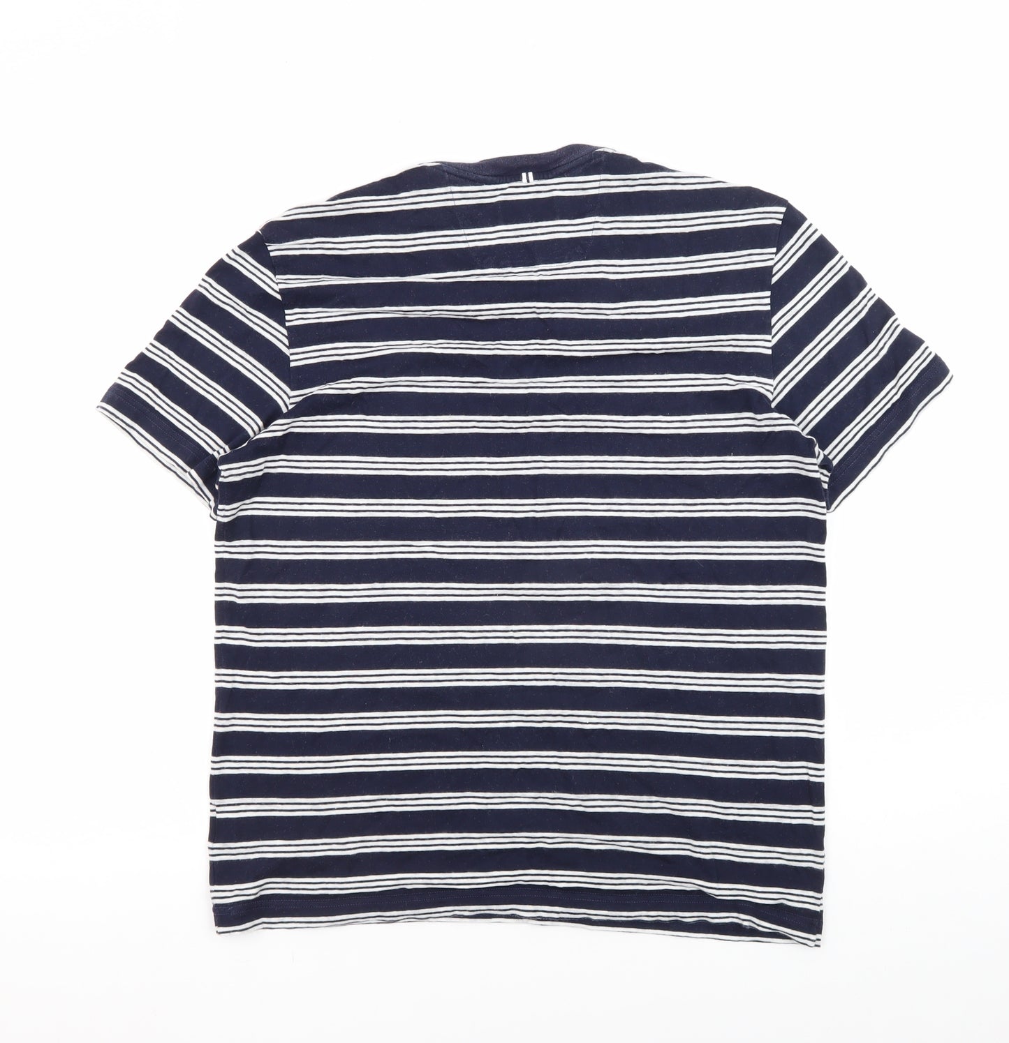 Lacoste Men's Blue Striped T-Shirt - M Regular Fit