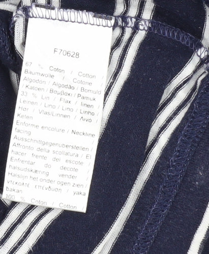 Lacoste Men's Blue Striped T-Shirt - M Regular Fit