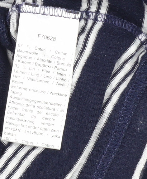 Lacoste Men's Blue Striped T-Shirt - M Regular Fit
