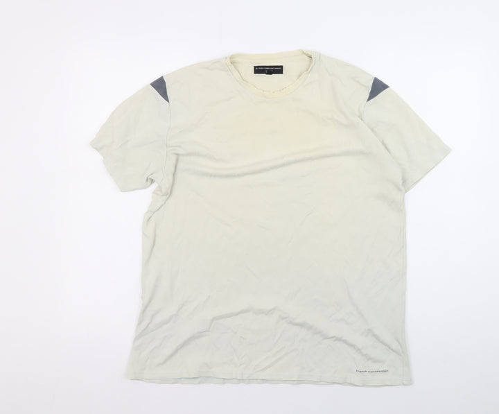 French Connection Men's Beige Medium Crew Neck T-Shirt