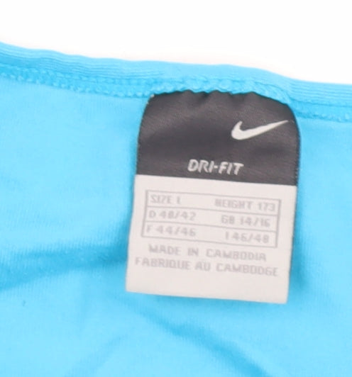 Nike Women's Blue Athletic T-Shirt L Short Sleeve