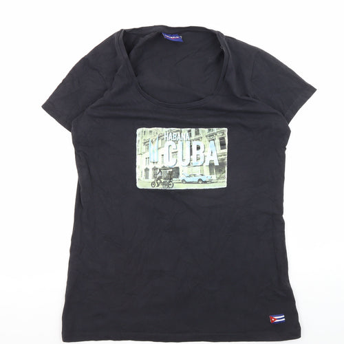 Isleno Unisex Black Cuba Graphic T-Shirt 2XL