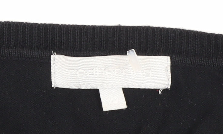Red Herring Women's Black Cardigan Size 10 V-Neck
