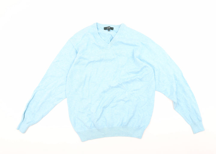 Wolsey Women's Blue V-Neck Pullover Jumper S