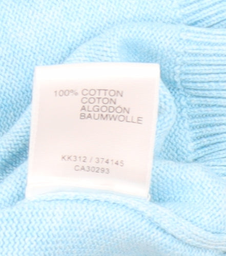 Wolsey Women's Blue V-Neck Pullover Jumper S