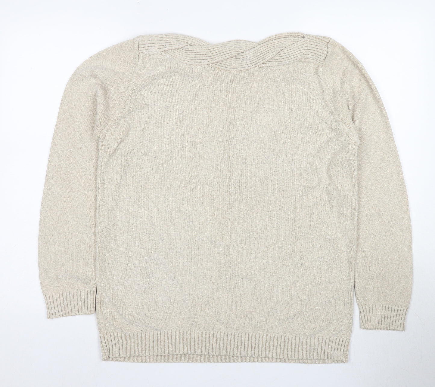 Marks and Spencer Women's Beige Pullover Jumper Size 14