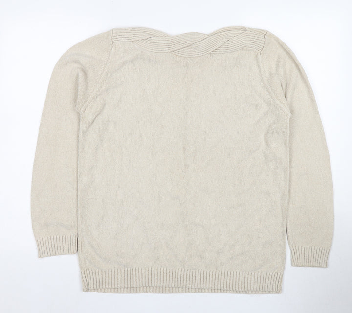Marks and Spencer Women's Beige Pullover Jumper Size 14