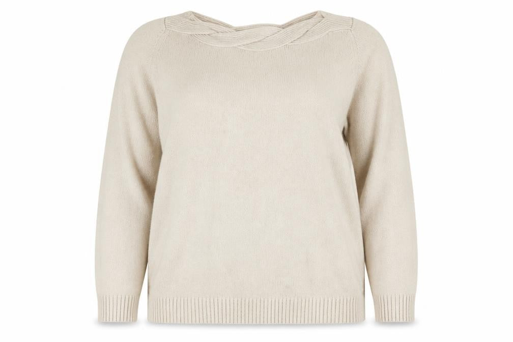 Front view of Marks & Spencer Women's Beige jumper, size 14