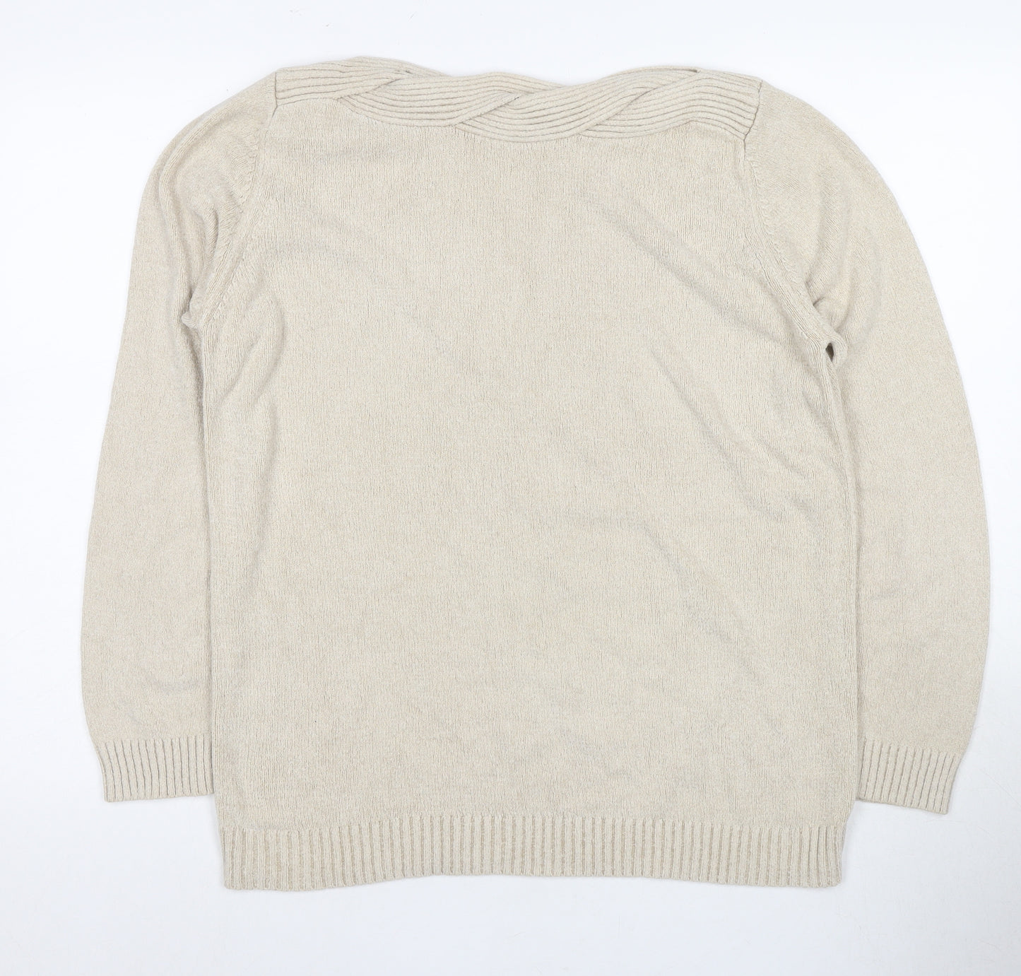 Marks and Spencer Women's Beige Pullover Jumper Size 14