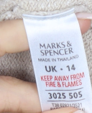 Marks and Spencer Women's Beige Pullover Jumper Size 14