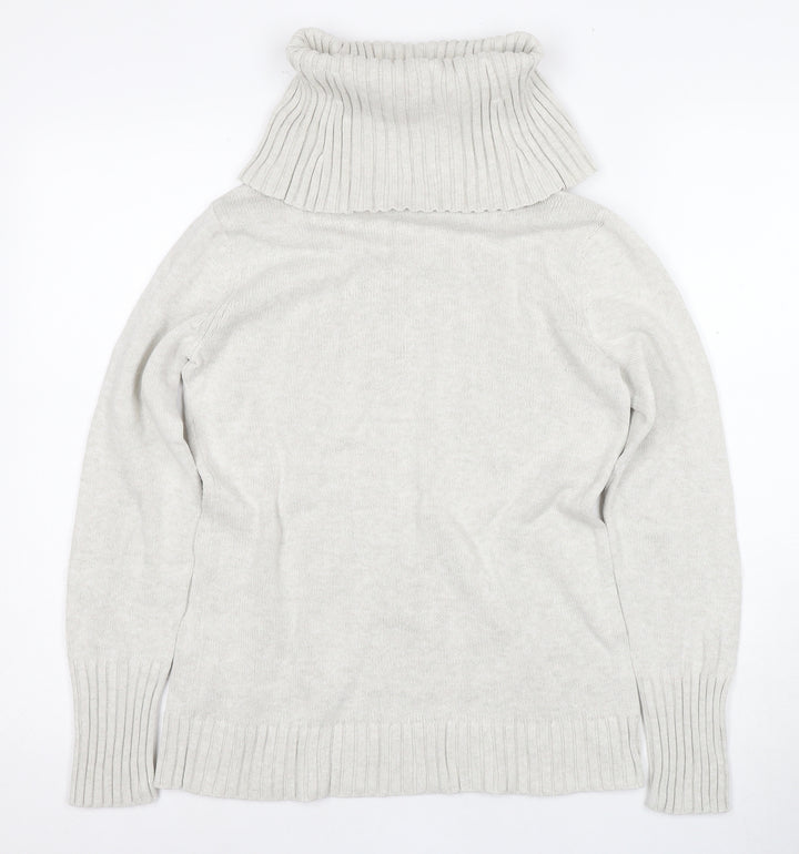 Nautica Women's Ivory Roll Neck Pullover Jumper, Size S