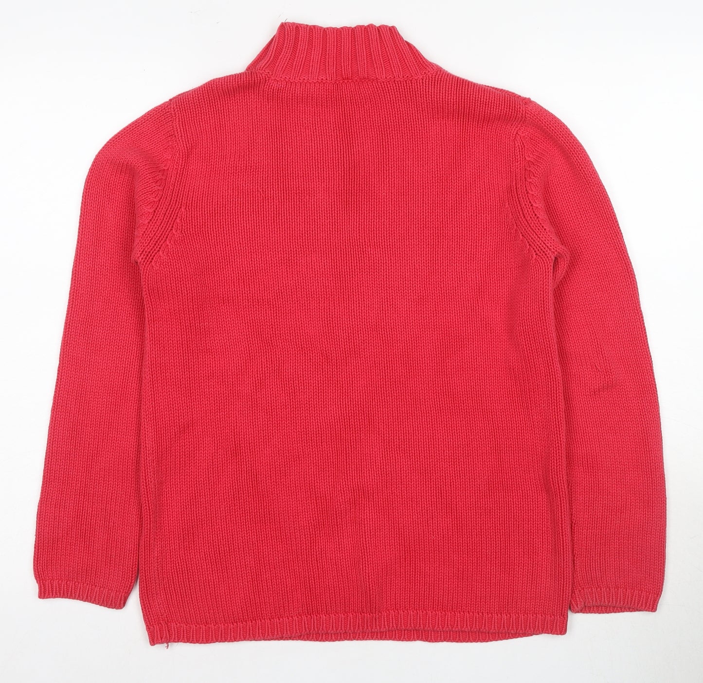 BH Women's Red Cable-Knit Pullover Jumper Size 10
