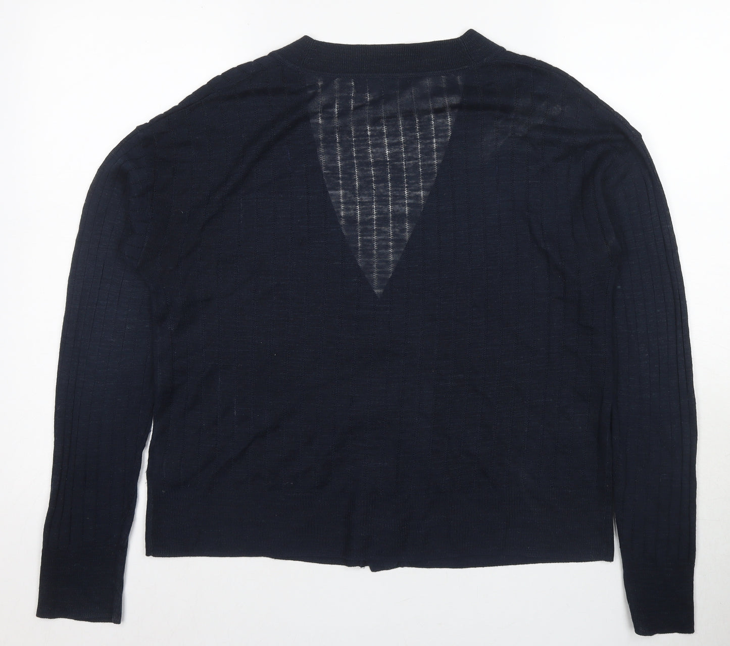 Next Women's Blue V-Neck Cardigan, Size 12, Button Accents