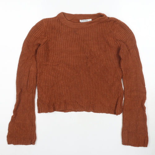 Stradivarius Women’s Brown Crew Neck Pullover Jumper Size 6