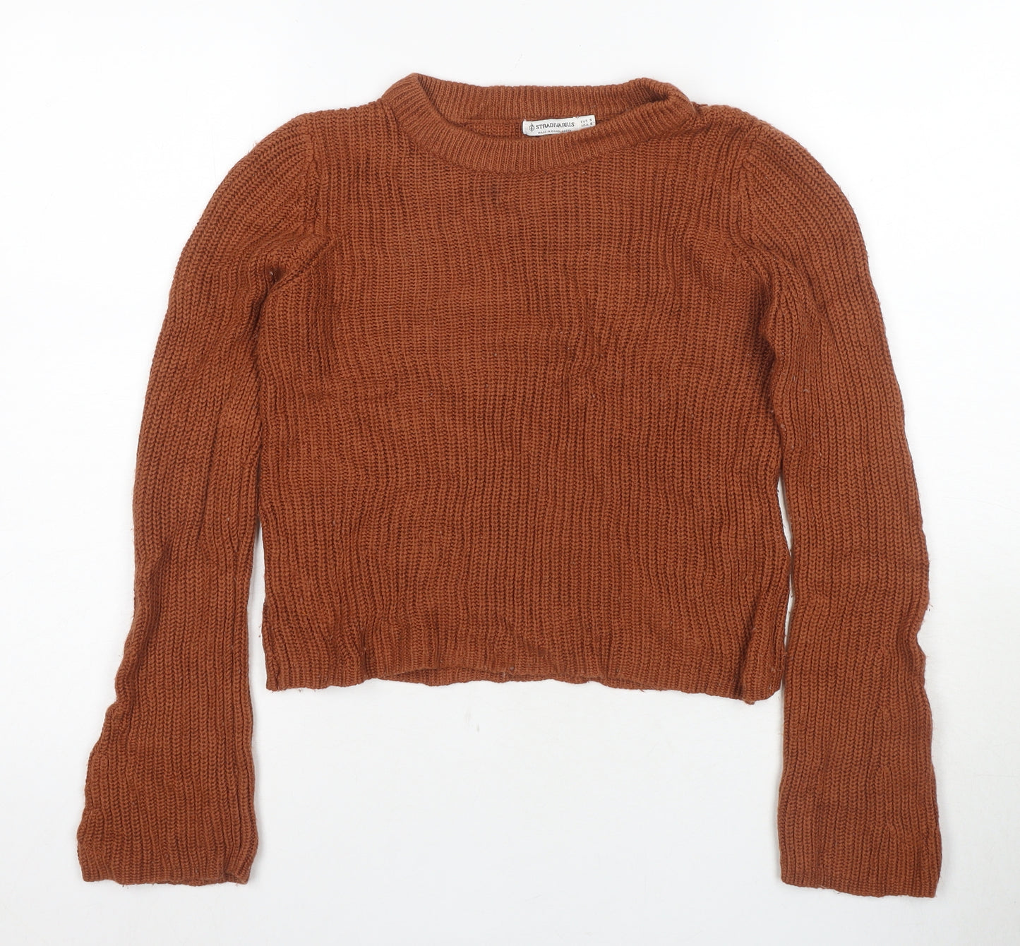 Stradivarius Women’s Brown Crew Neck Pullover Jumper Size 6