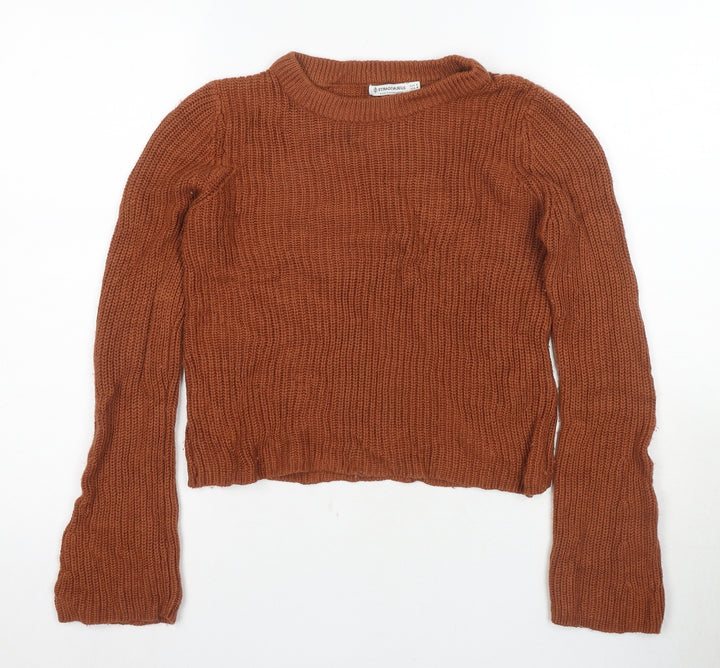 Stradivarius Women’s Brown Crew Neck Pullover Jumper Size 6