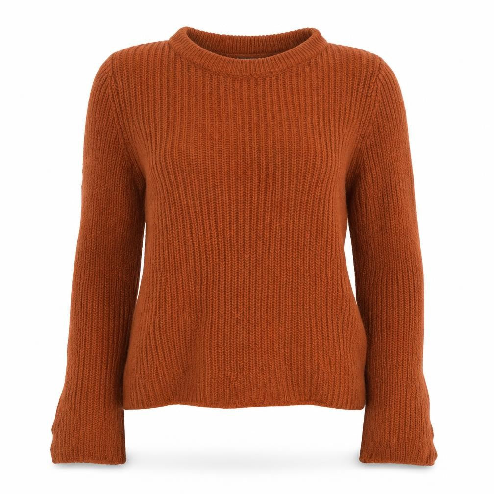 Front view of Stradivarius Women’s Brown Crew Neck jumper, size UK 6