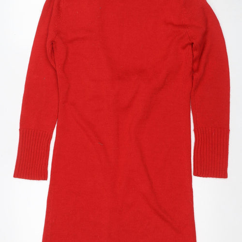 Kaleidoscope Women's Red Cowl Neck Cardigan Size 10