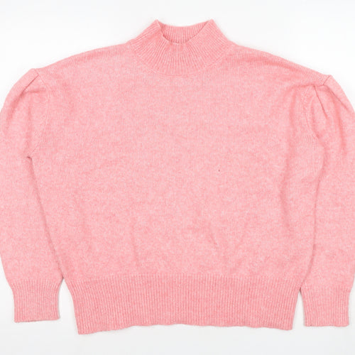Marks and Spencer Women's Pink High Neck Pullover Jumper M