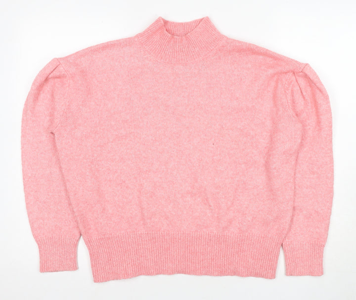 Marks and Spencer Women's Pink High Neck Pullover Jumper M